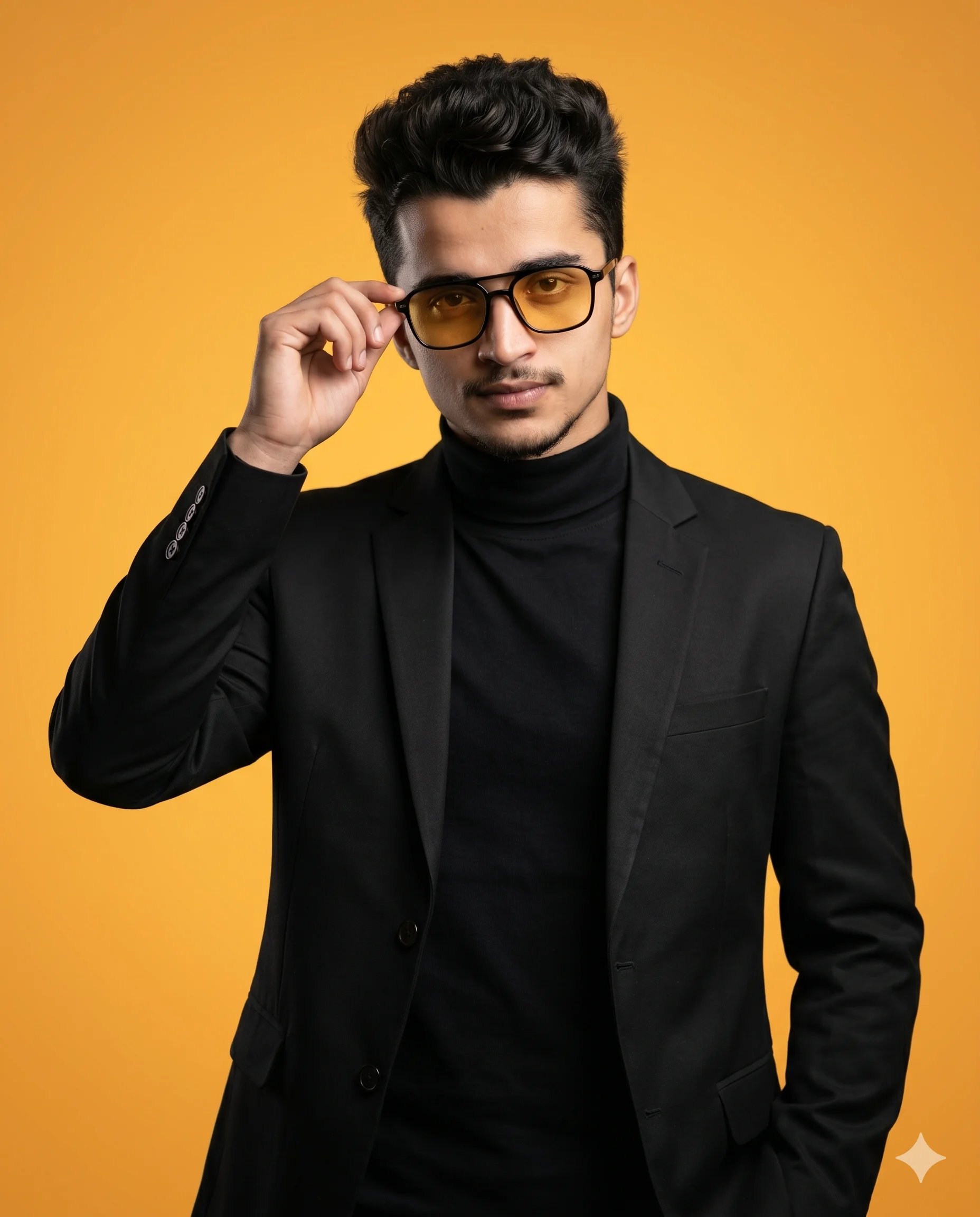 Classic Black Tailoring Studio Portrait