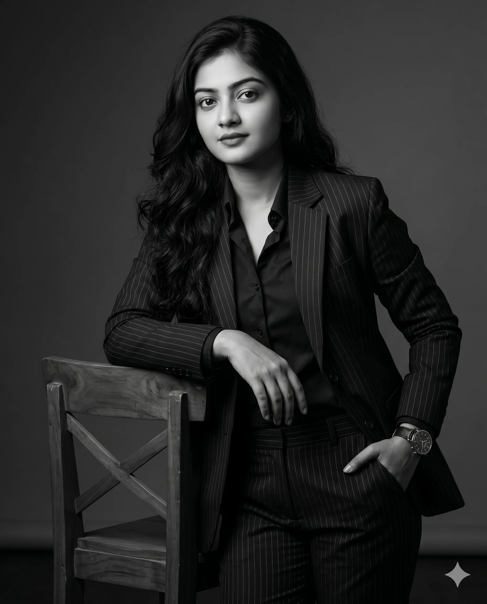 Classic Black and White Tailoring Portrait