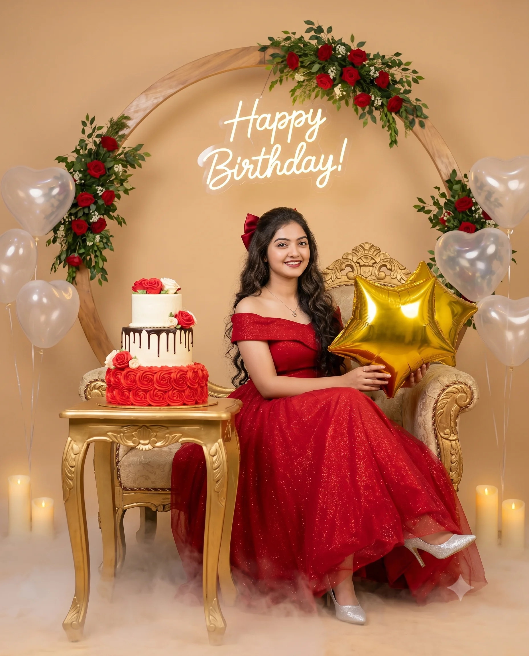 Luxury Fairytale Birthday Portrait Gemini AI Prompt | AIBananaPrompts