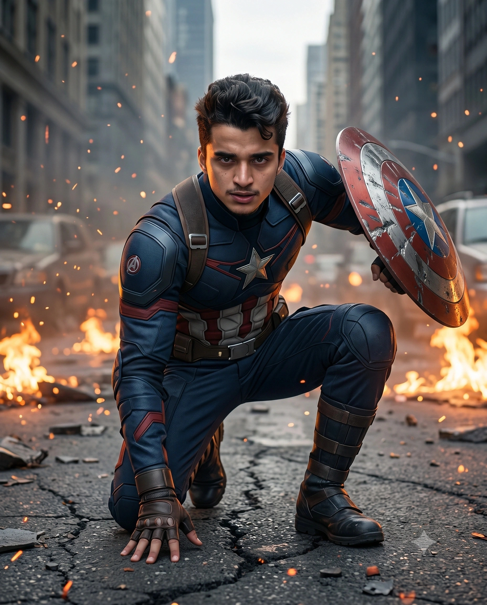 Patriotic Tactical Superhero AI Portrait | AIBananaPrompts